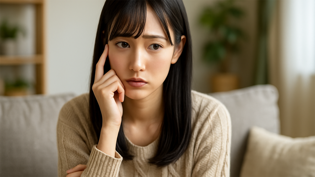 不安そうな女性