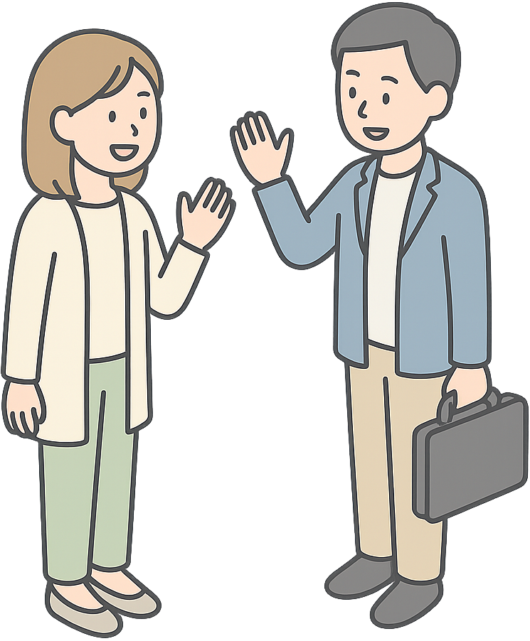 挨拶している人たち