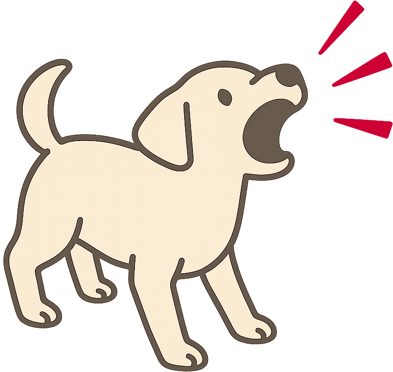 激しく吠えている犬