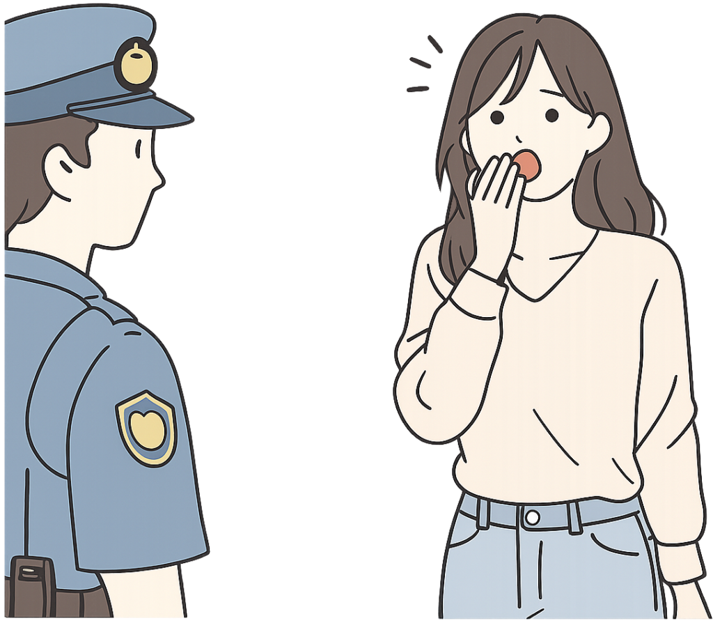 警察の訪問を受けて驚いている人