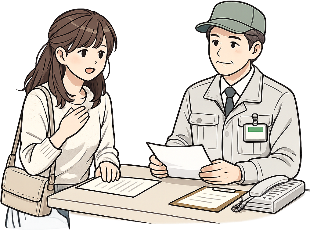 相談している女性