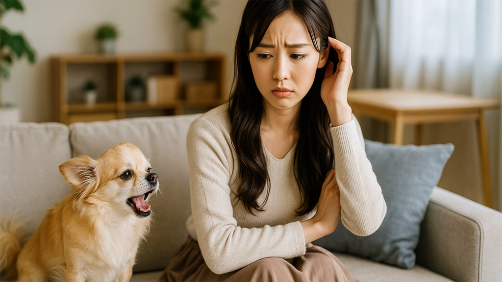 通報が不安な飼い主の女性