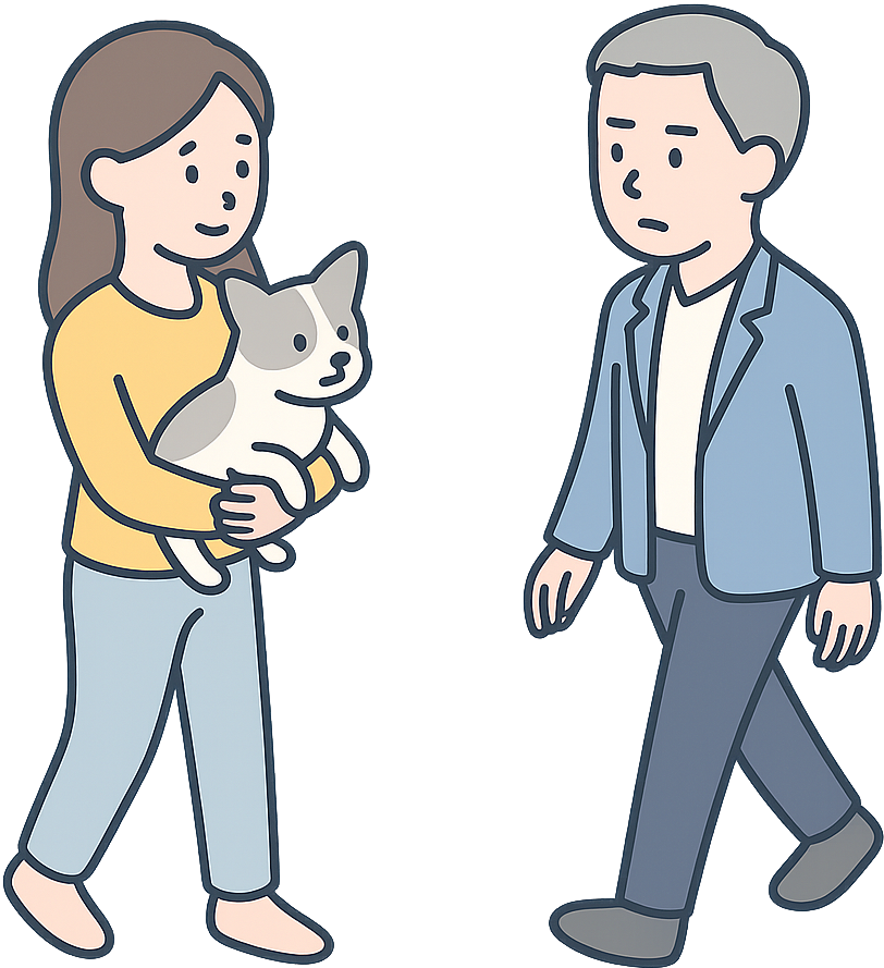 すれ違う住人イメージ