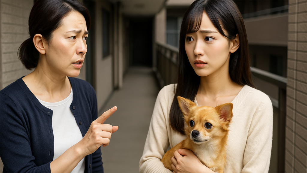 近隣住人からクレームを言われて困っている飼い主の女性
