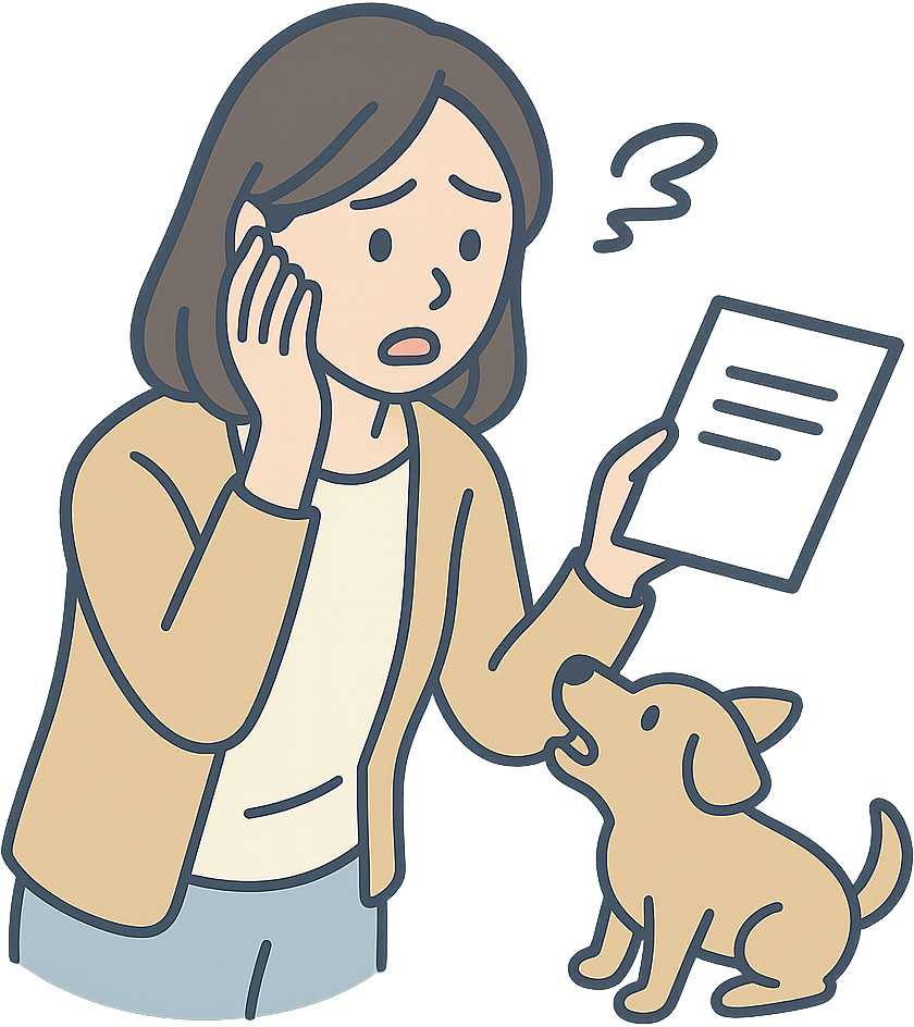 法的措置をとられて驚いている飼い主