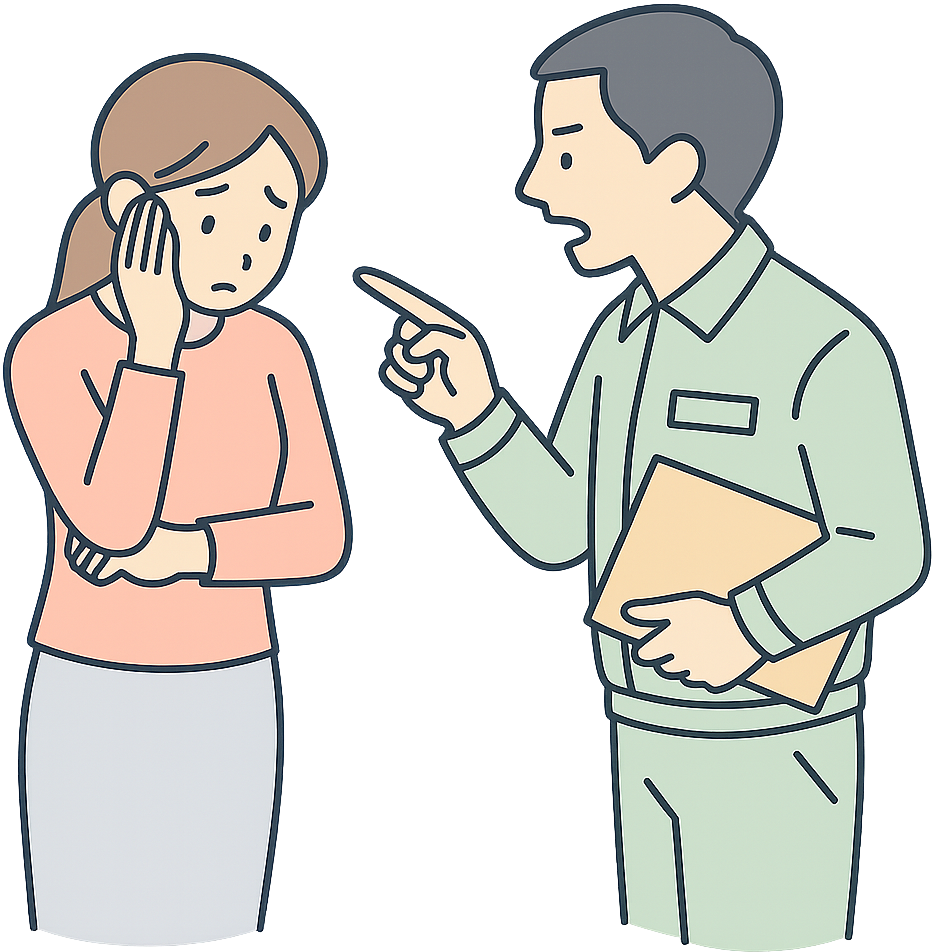 保健所の指導を受けている女性