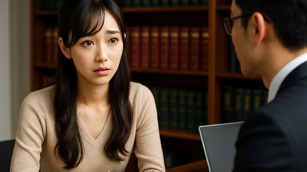 弁護士に相談している女性