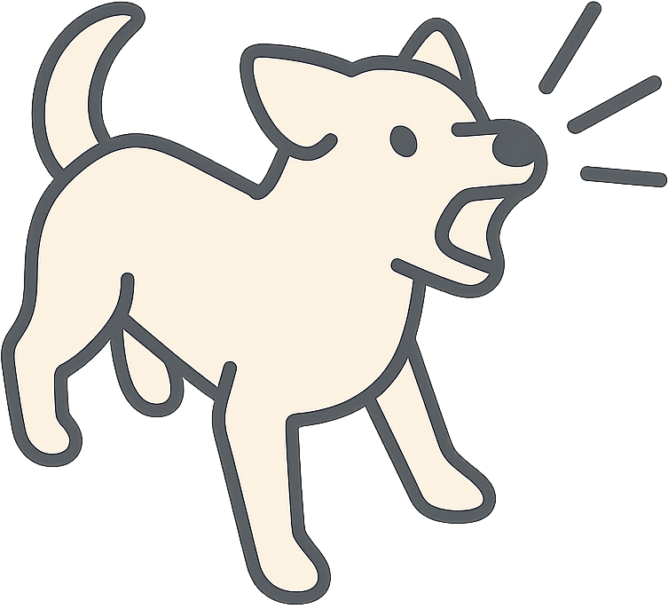 激しく吠えている小型犬