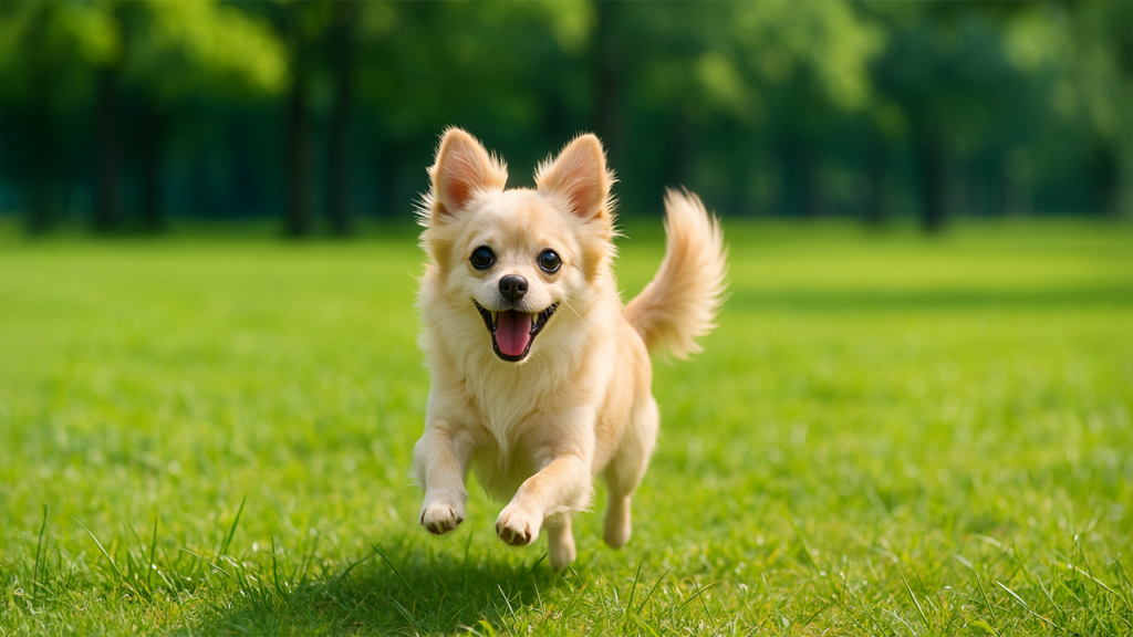 走り回っている小型犬