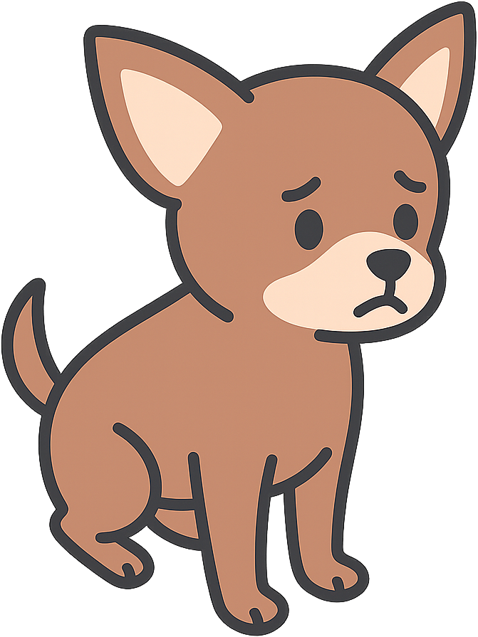落ち込んでいる小型犬