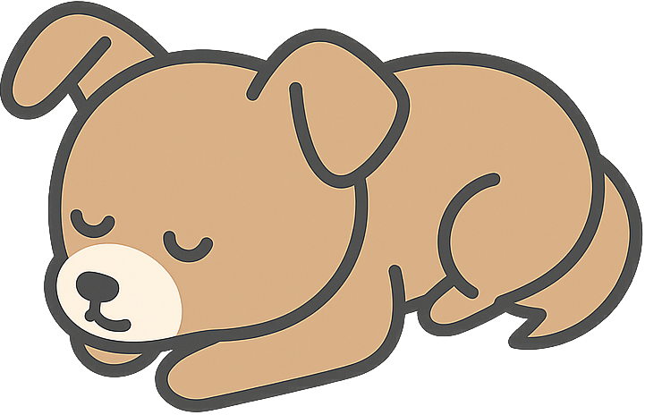 安眠している小型犬