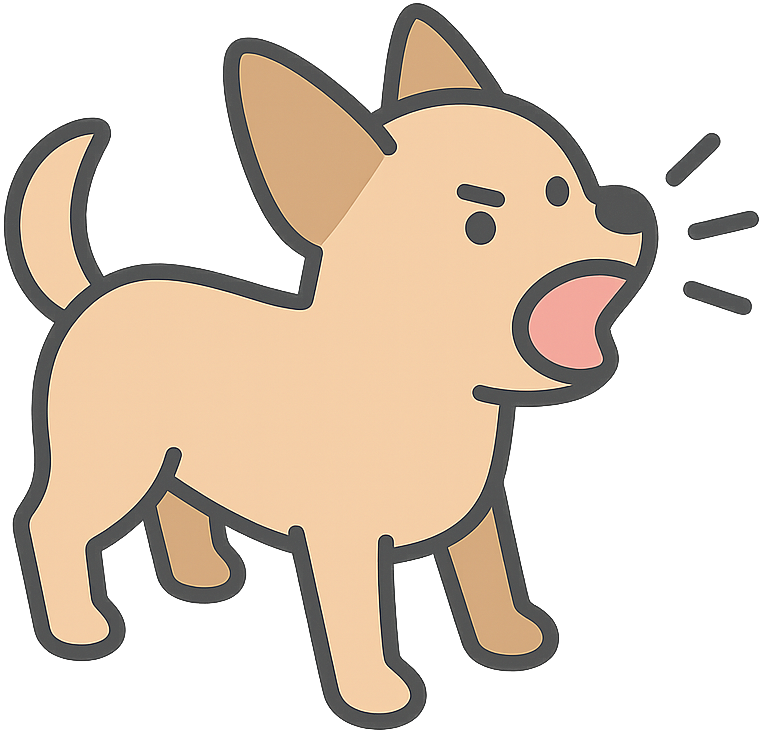 激しく吠えている小型犬