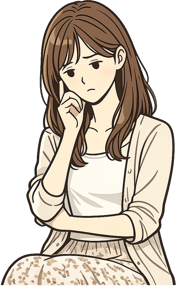 考えごとをしている女性