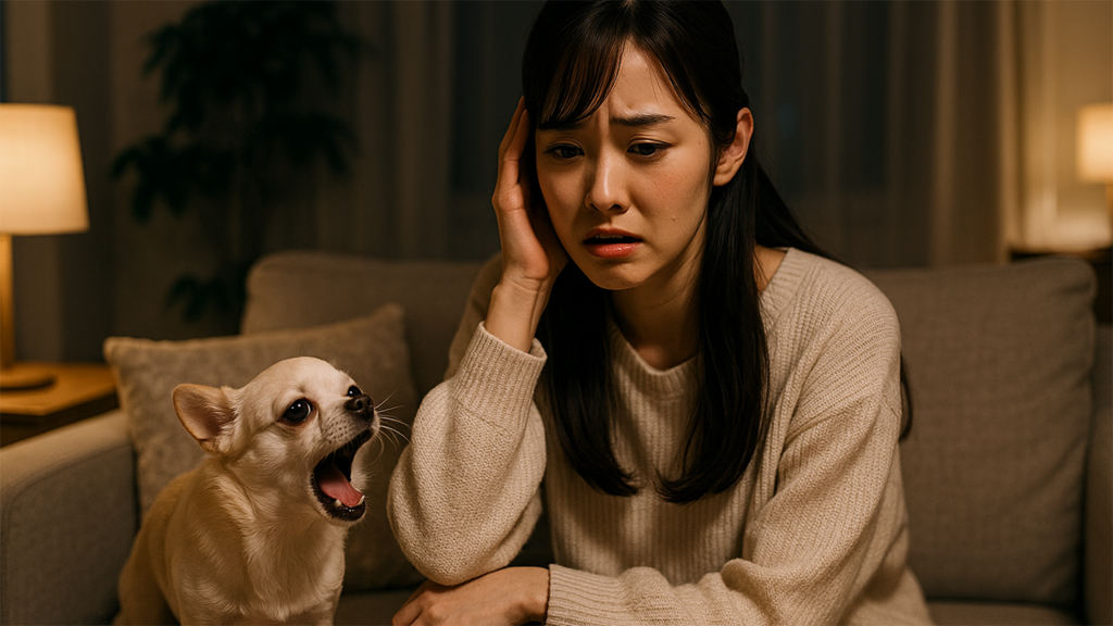 夜中に犬が吠えて困っている飼い主