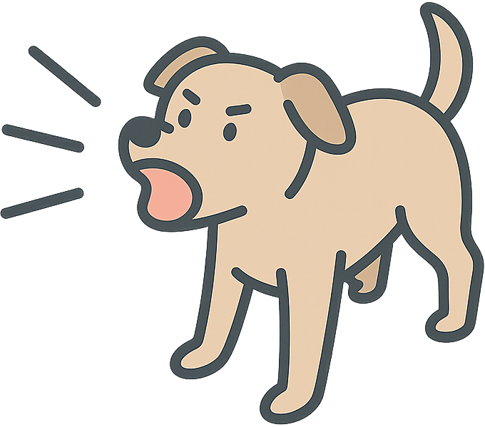 激しく吠えている小型犬