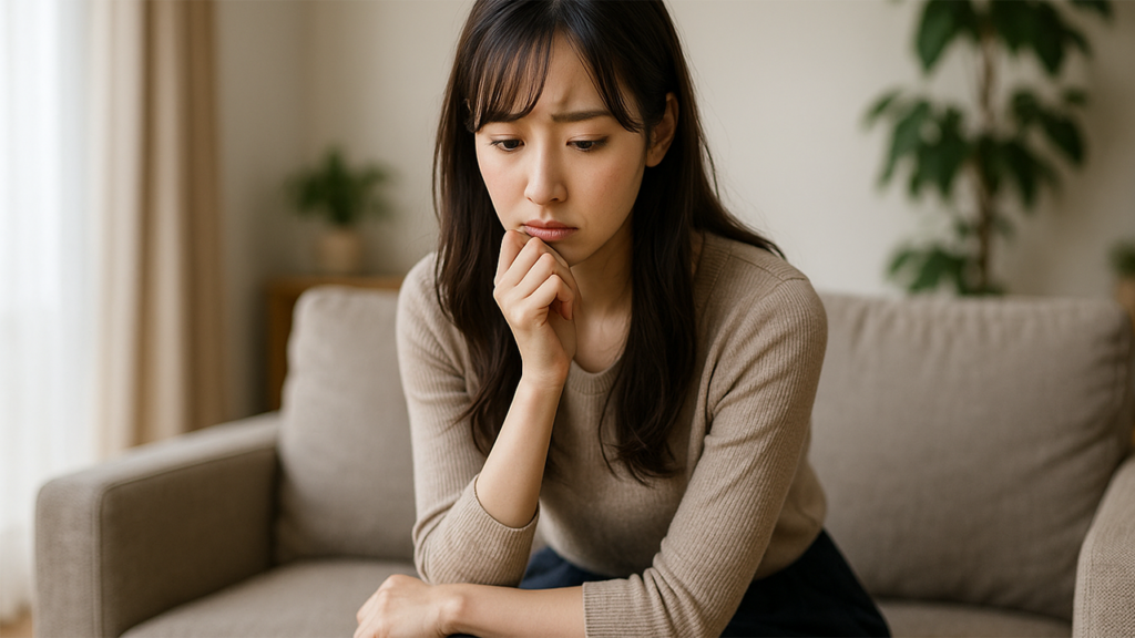 困っている飼い主の女性