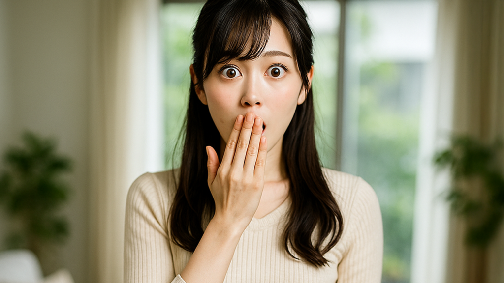 苦情に驚いている女性