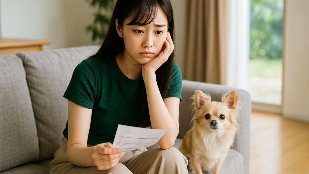 マンションで犬を飼っている女性