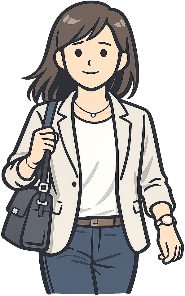 外出する飼い主の女性